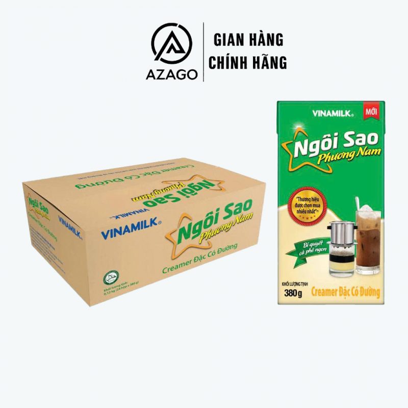 Azago Thùng 24 hộp Creamer đặc sữa pha chế NGÔI SAO PHƯƠNG NAM 380g nhãn xanh ...