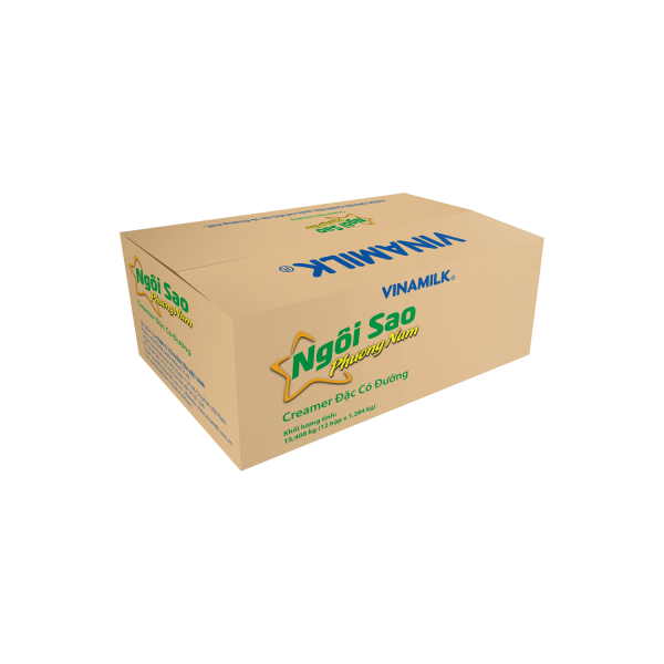 Thùng 12 hộp Creamer đặc sữa pha chế NGÔI SAO PHƯƠNG NAM 1.284Kg nhãn xanh lá - AZAGO - Ảnh 3