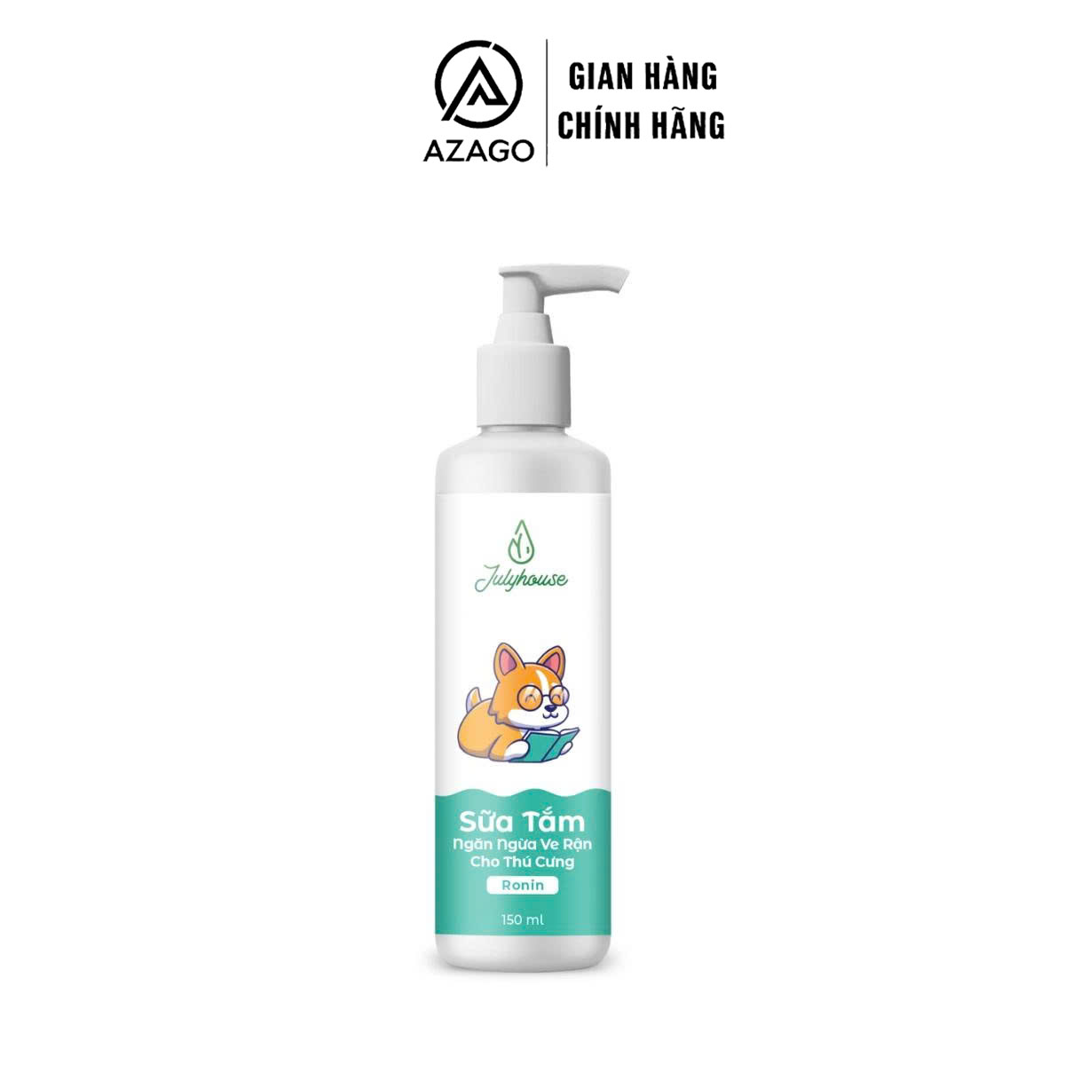 Sữa Tắm Ngăn Ngừa Ve Rận Cho Thú Cưng Ronin 150ml Julyhouse - AZAGO
