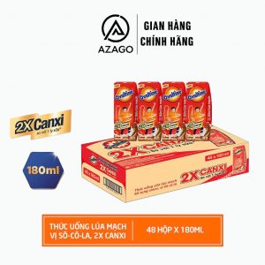 Thùng 48 Hộp 180ml Thức Uống Sữa Lúa Mạch Vị Socola Ovaltine X2 Canxi – AZAGO