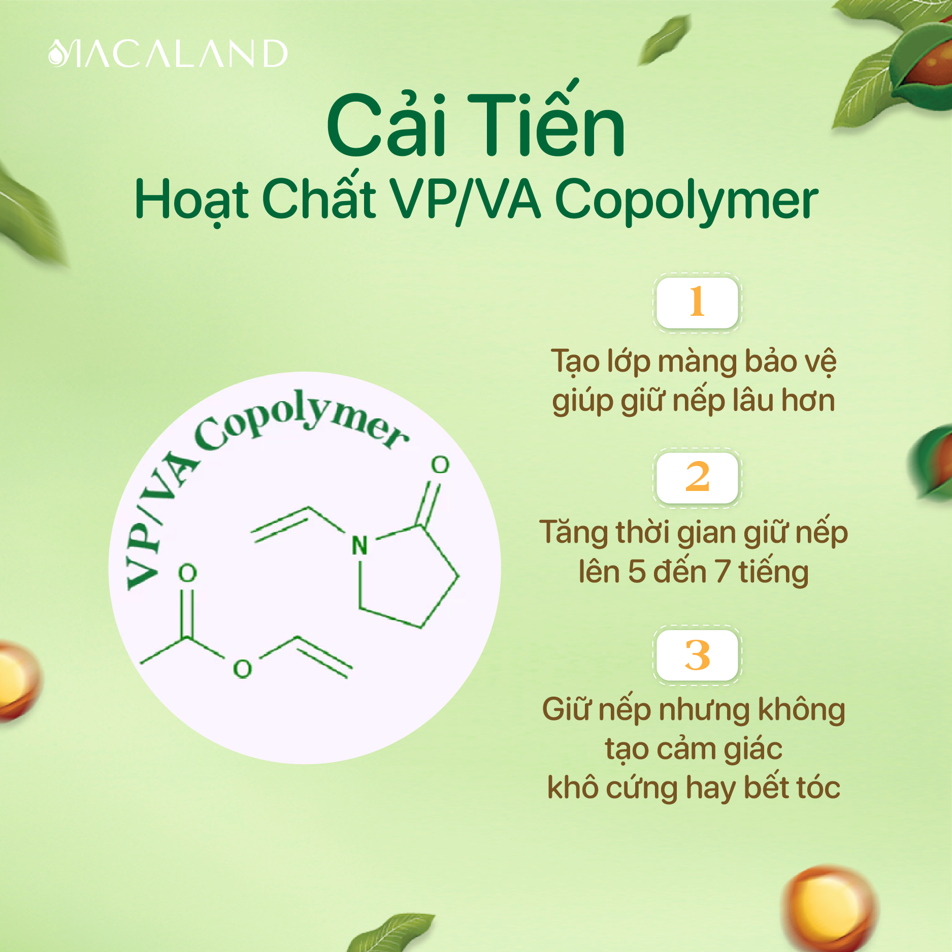 Xịt giữ nếp, tạo kiểu và dưỡng tóc hương nước hoa 100ml 3in1 MACALAND - AZAGO - Ảnh 3