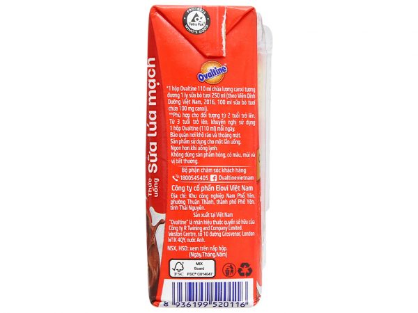Thùng 48 Hộp 110ml Thức Uống Sữa Lúa Mạch Vị Socola Ovaltine X2 Canxi - AZAGO - Ảnh 5