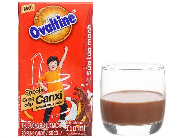 Thùng 48 Hộp 110ml Thức Uống Sữa Lúa Mạch Vị Socola Ovaltine X2 Canxi - AZAGO - Ảnh 2