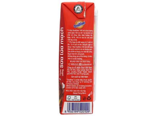 Thùng 48 Hộp 180ml Thức Uống Sữa Lúa Mạch Vị Socola Ovaltine X2 Canxi – AZAGO - Ảnh 4