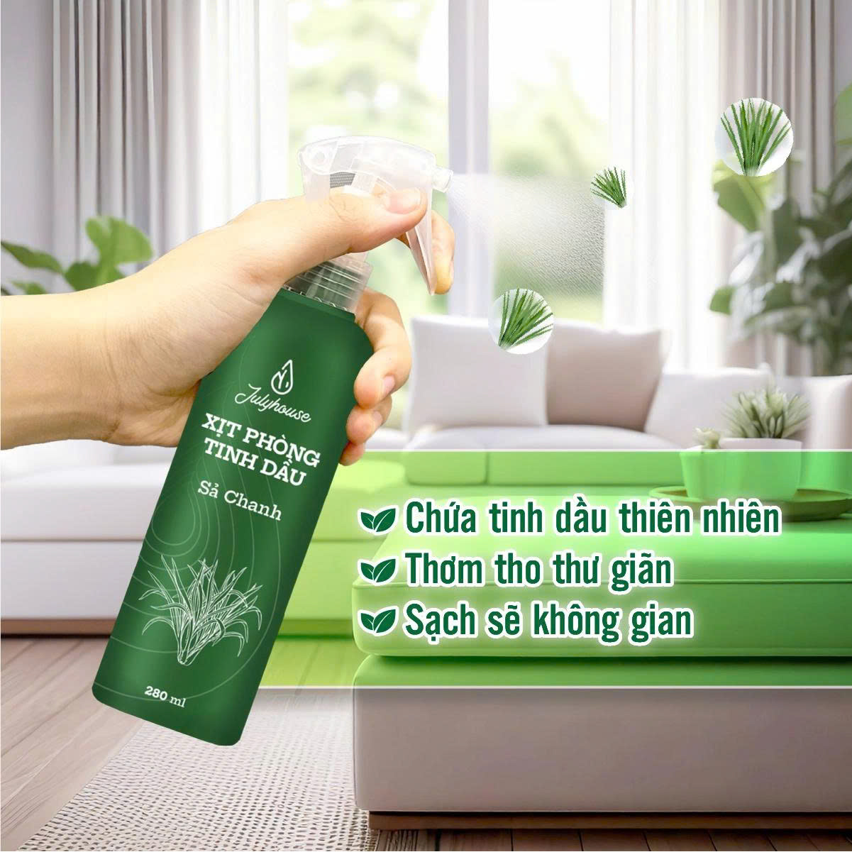 Bình xịt phòng tinh dầu Quế khửi mùi Julyhouse - AZAGO - Ảnh 6