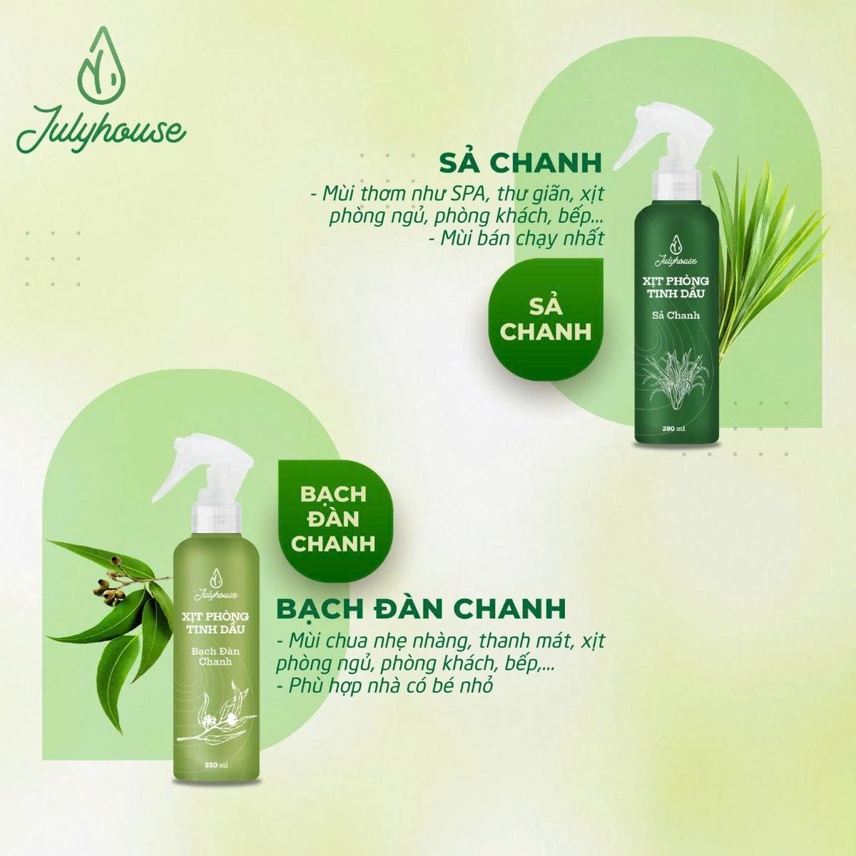 Bình xịt phòng tinh dầu Sả Chanh khửi mùi Julyhouse - AZAGO - Ảnh 5