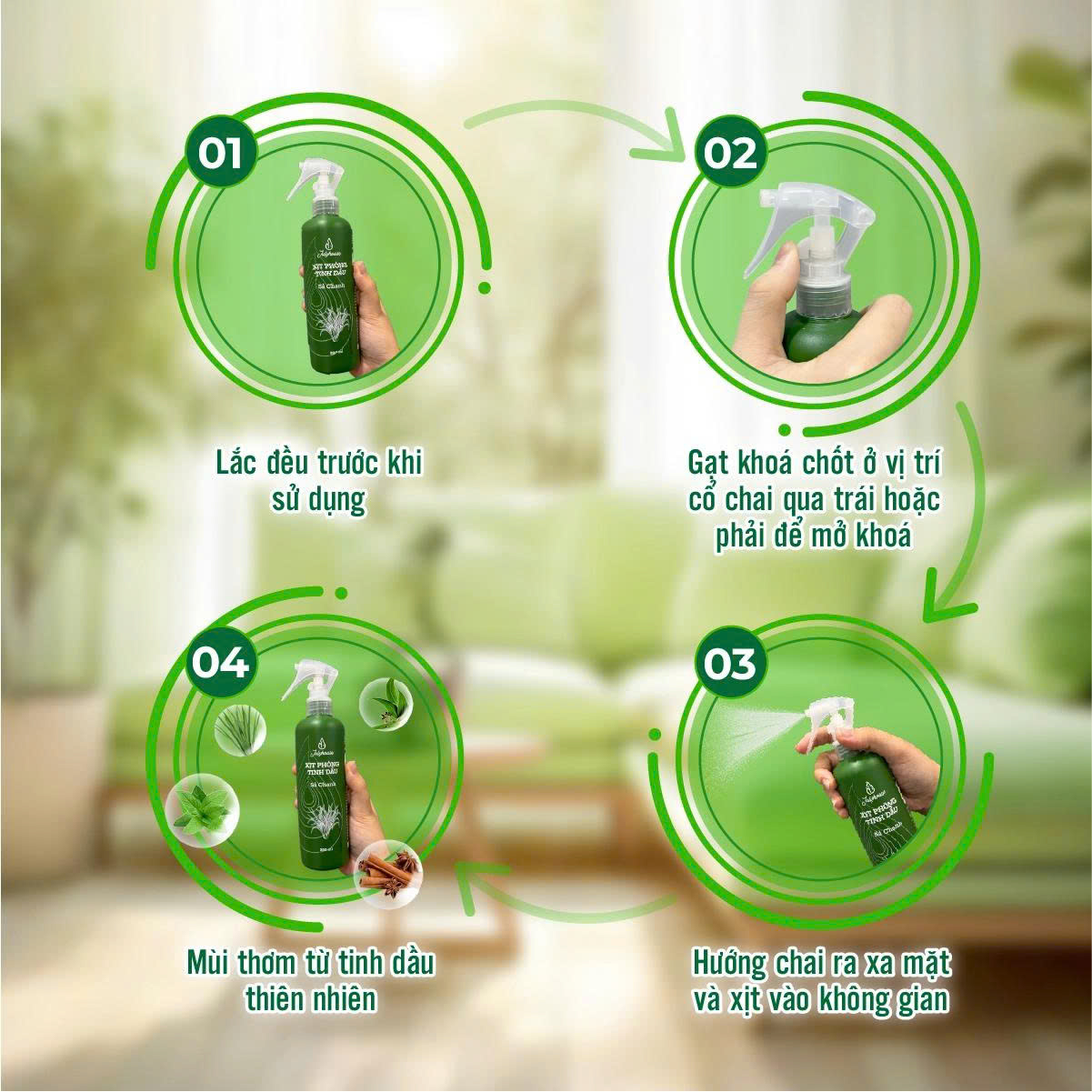 Bình xịt phòng tinh dầu Quế khửi mùi Julyhouse - AZAGO - Ảnh 9