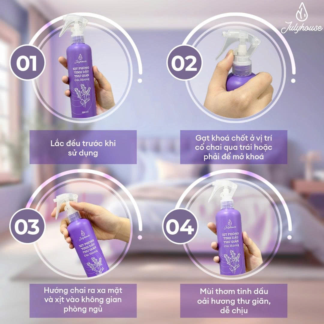 Bình xịt phòng tinh dầu thư giãn hương Oải Hương Julyhouse - AZAGO - Ảnh 4