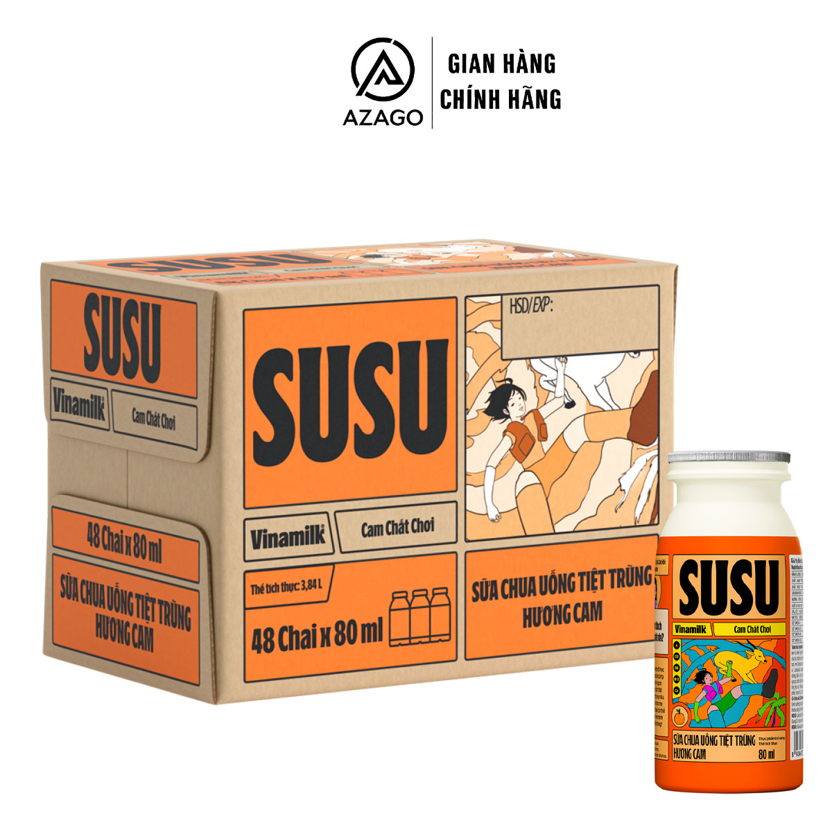 Thùng 48 Chai Sữa Chua Uống Tiệt Trùng Vinamilk SuSu 80ml - AZAGO - Ảnh 8