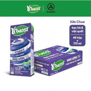 Thùng 48 Hộp 170ml Sữa Chua Lên Men Tự Nhiên Yomost Bạc Hà - Việt Quất/ Yomost Hương Lựu - AZAGO