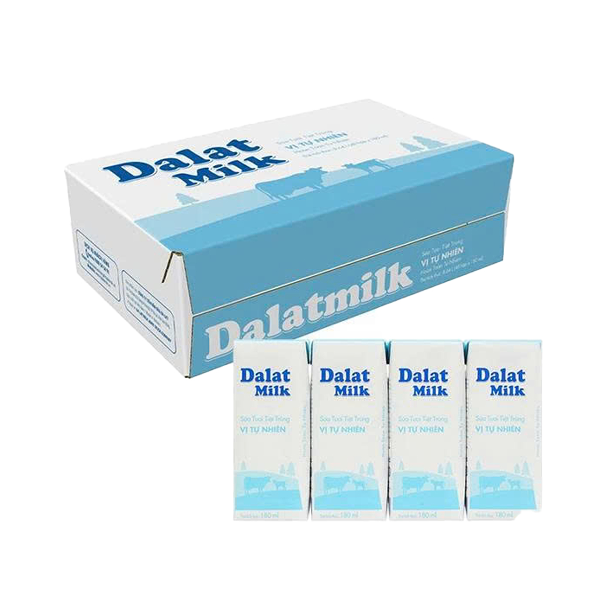 Thùng 48 hộp Sữa tươi tiệt trùng Dalat Milk 180ml – Ít đường / Không đường / Có đường - AZAGO - Ảnh 10