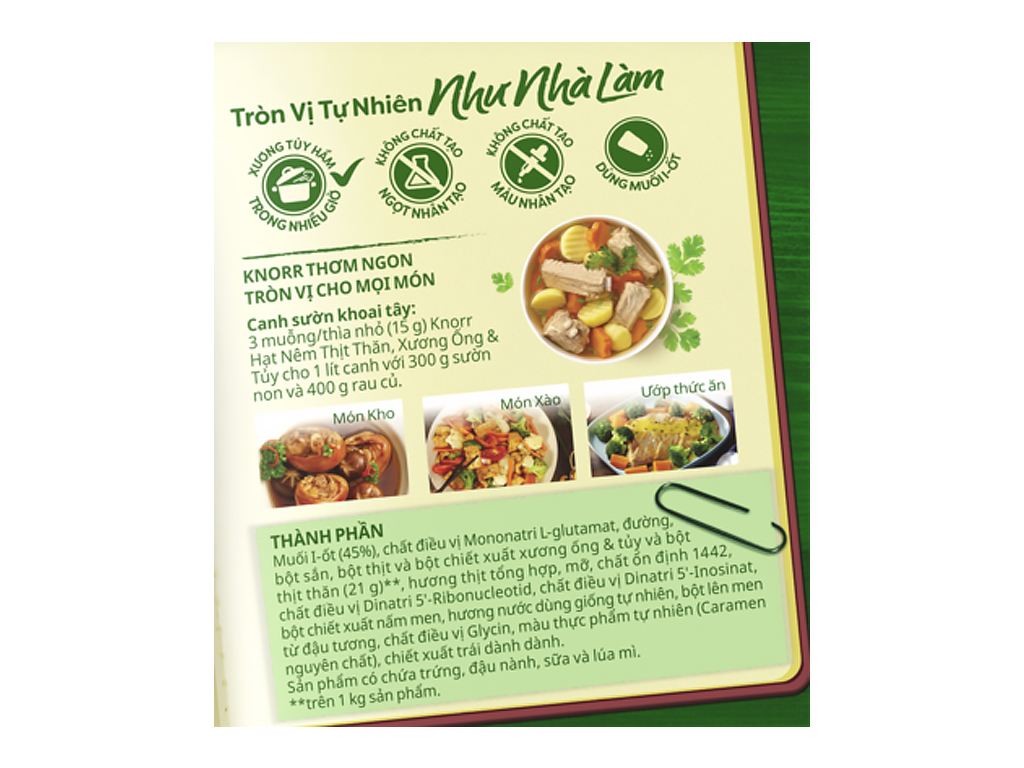 Hạt nêm Knorr thịt thăn, xương ống, tủy gói 900g - AZAGO - Ảnh 3