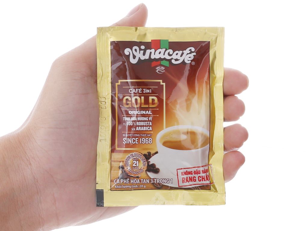 Cà phê sữa đá hòa tan 3in1 VinaCafe Gold túi 800g (40 gói× 20g) - AZAGO - Ảnh 2
