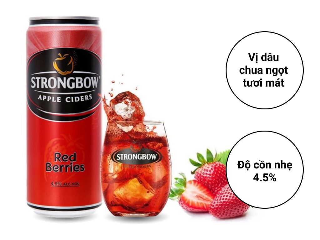 Thùng 24 lon 320ml Strongbow- AZAGO - Ảnh 10