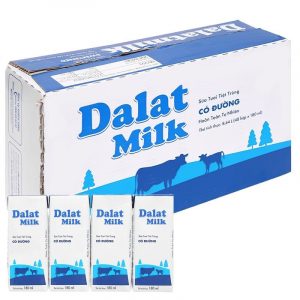 Thùng 48 hộp Sữa tươi tiệt trùng Dalat Milk 180ml – Ít đường / Không đường / Có đường - AZAGO
