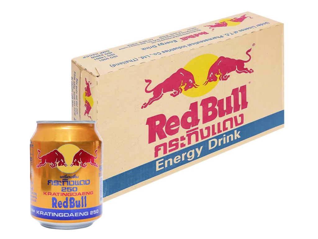 Thùng 24 lon nước tăng lực Bò Cụng Redbull Thái Lan 250ml - AZAGO