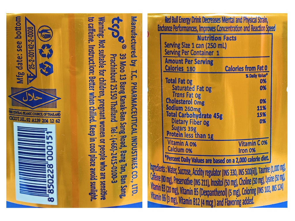 Thùng 24 lon nước tăng lực Bò Cụng Redbull Thái Lan 250ml - AZAGO - Ảnh 6