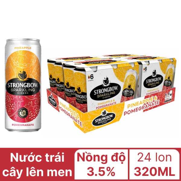 Thùng 24 lon 320ml Strongbow- AZAGO - Ảnh 2