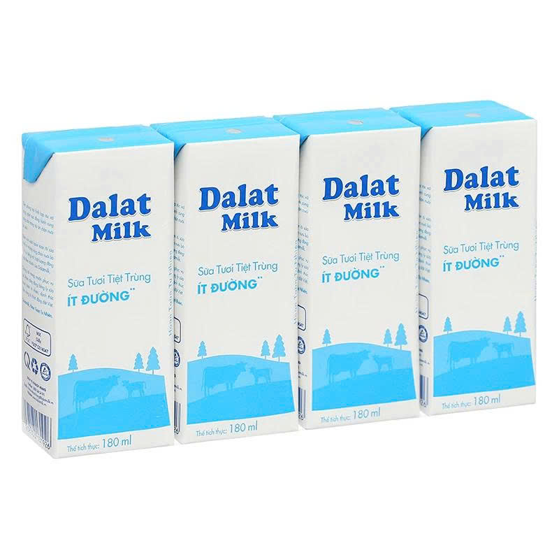 Thùng 48 hộp Sữa tươi tiệt trùng Dalat Milk 180ml – Ít đường / Không đường / Có đường - AZAGO - Ảnh 9