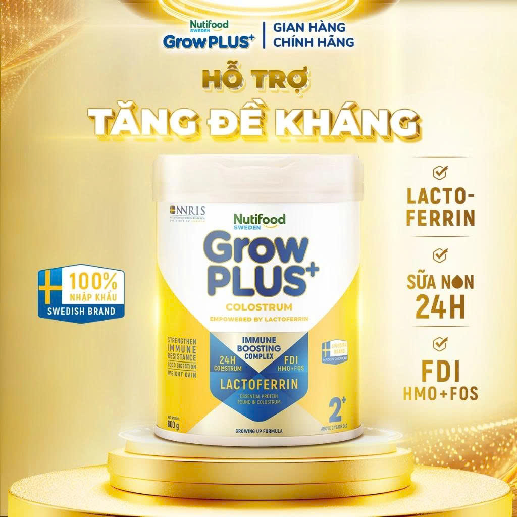 Sữa Bột Nutifood Sweden GrowPLUS+ Sữa Non Immunel số 1+ lon 800g - AZAGO - Ảnh 5