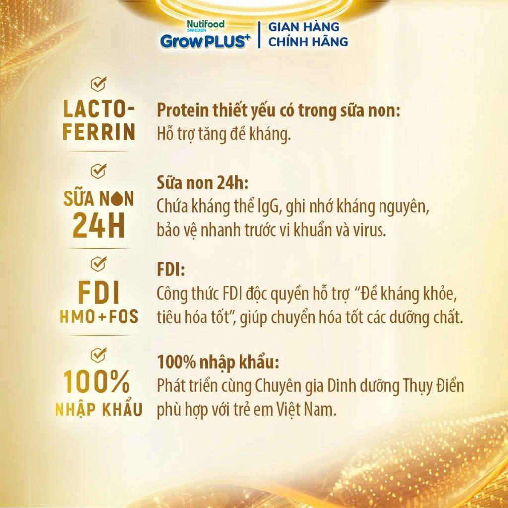 Sữa Bột Nutifood Sweden GrowPLUS+ Sữa Non Immunel số 1+ lon 800g - AZAGO - Ảnh 2